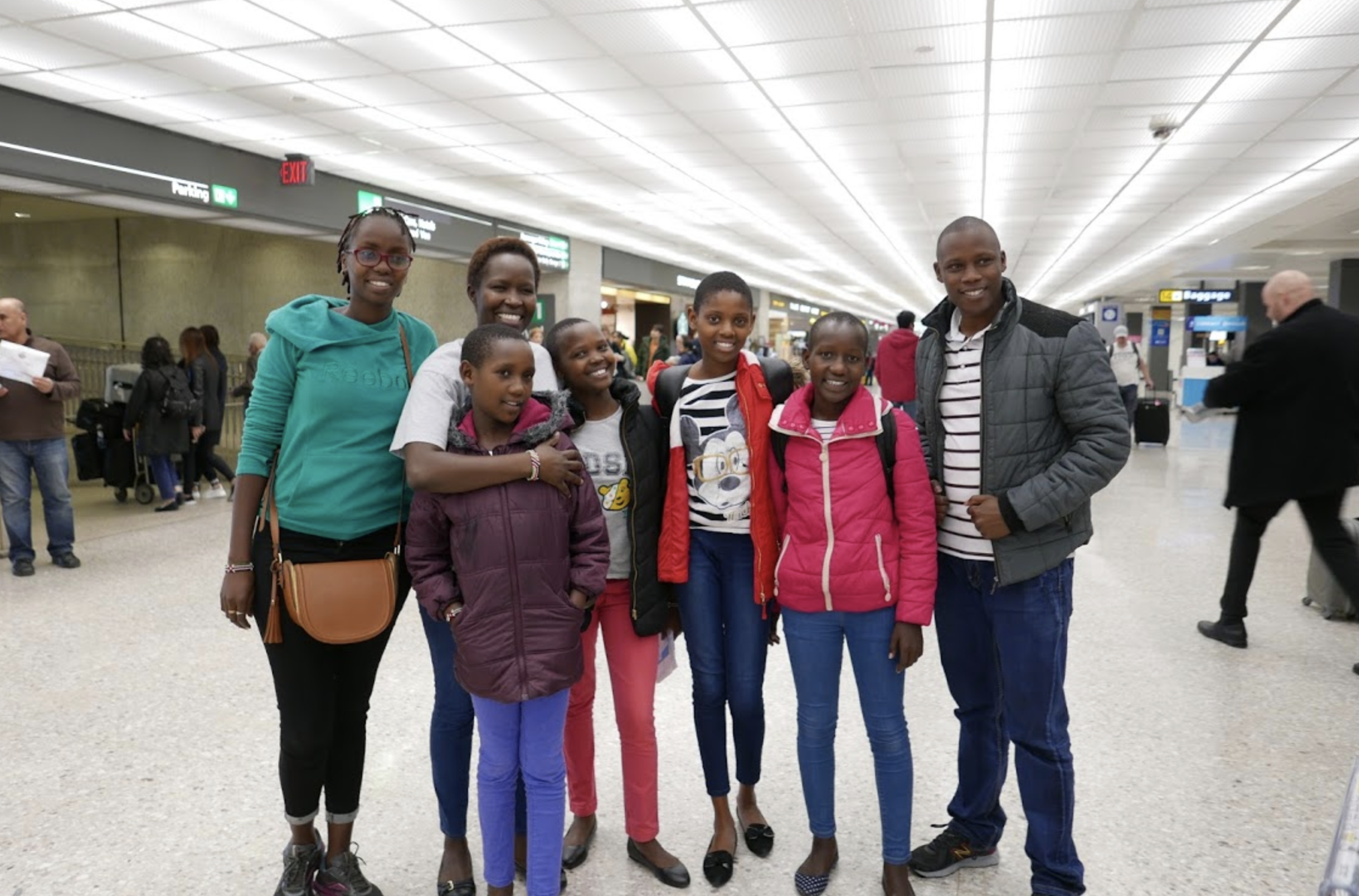 Group photo at the airport