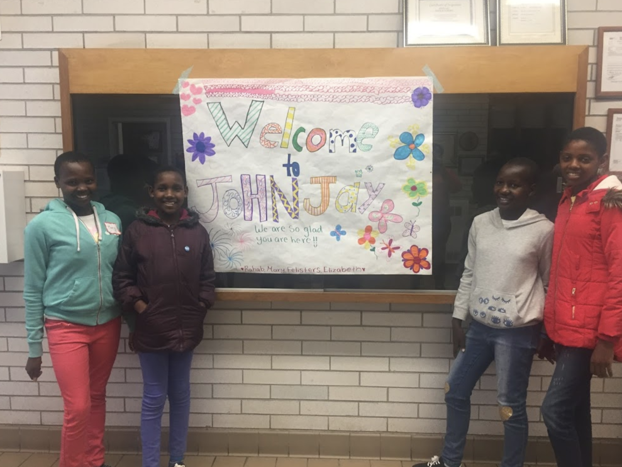 A welcome sign from students at John Jay High School, where the Students for KEEP club meets