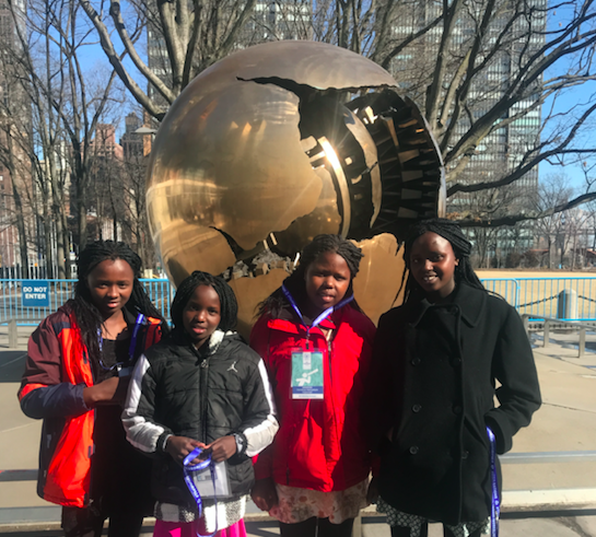 Outside the UN Headquarters before the closing session of the Model UN Conference