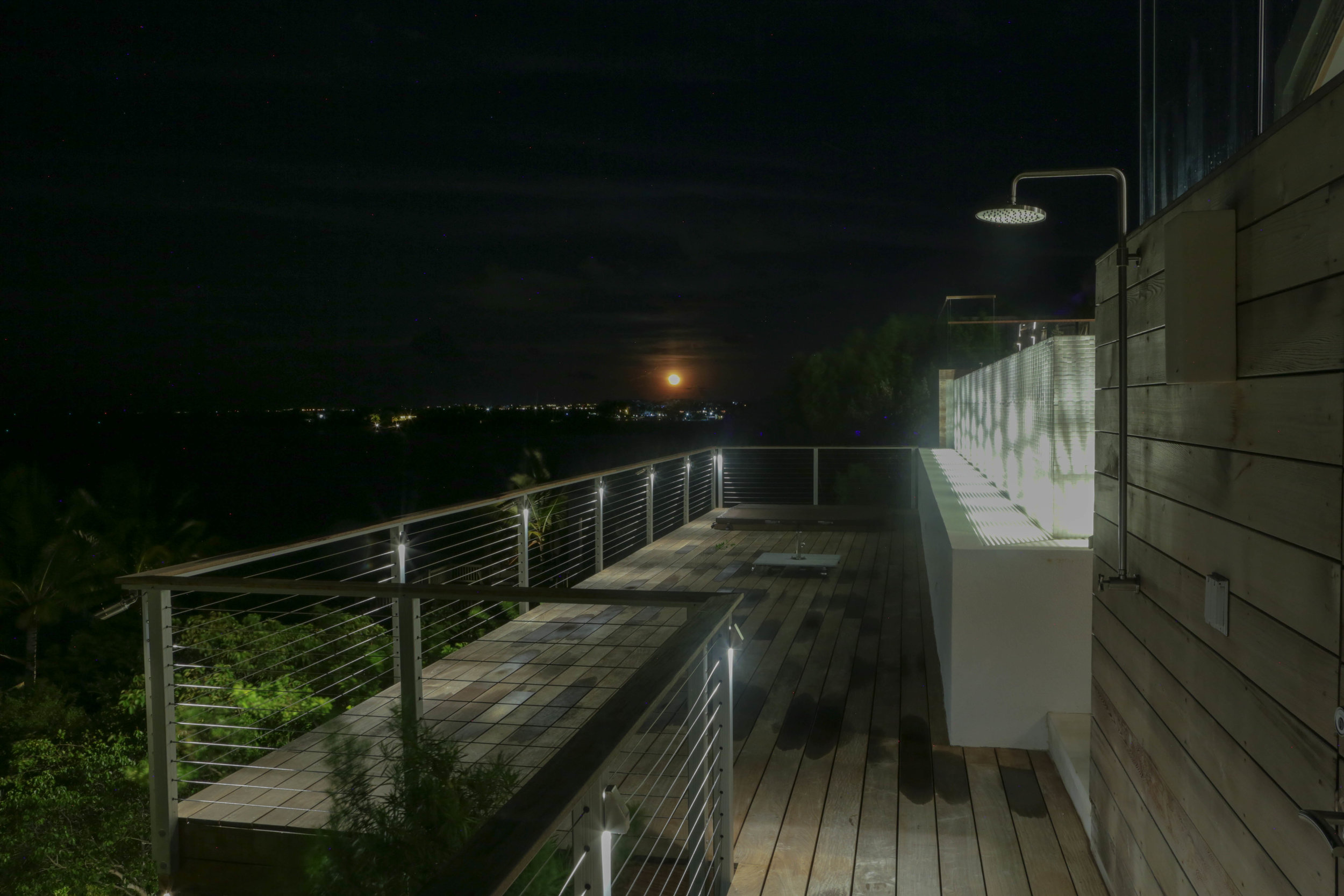 Patio Lighting with Water Feature