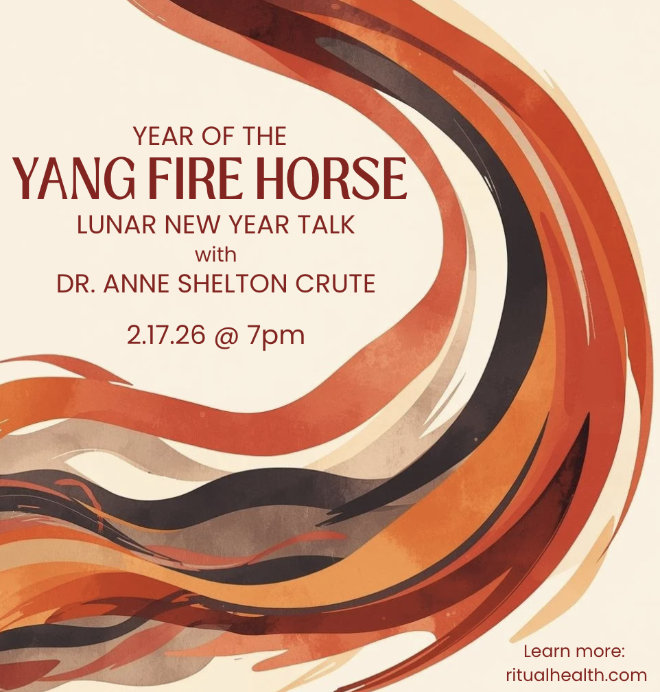 black red organge abstract horse tail for Ritual Health acupuncture in Berkeley CA Lunar New Year Yang Fire Horse Chinese Astrology Talk