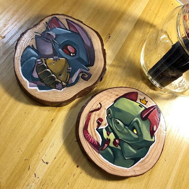 These two little mouses are looking for a couple little houses 🥺  I have a few more in the works and a couple blanks left so hit me up if you one of these little guys :D
#thetattoogiant @whtraventattoo #quarantine #paintings #illustration #newschool