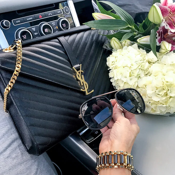 Live Love Blank Instagram Favorites Round Up and Recap June 2017 YSL Yves Saint Laurent handbag bag purse, quay needing fame sunglasses sunnies, hydrangeas, lilly, lillies, rachel zoe bracelet range rover sport dream bag handbag goals