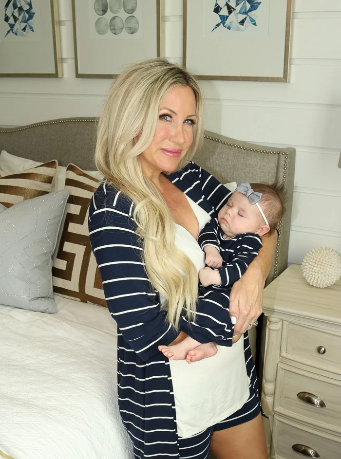 Live Love Blank Matching Mommy and Baby Pajamas with Everly Grey and Baby Grey Pjs Best jammies, twinning mommy and me matching momma and daughter baby girl clothes the best stripe and floral jammies everlygrey.com blanket head cap hat