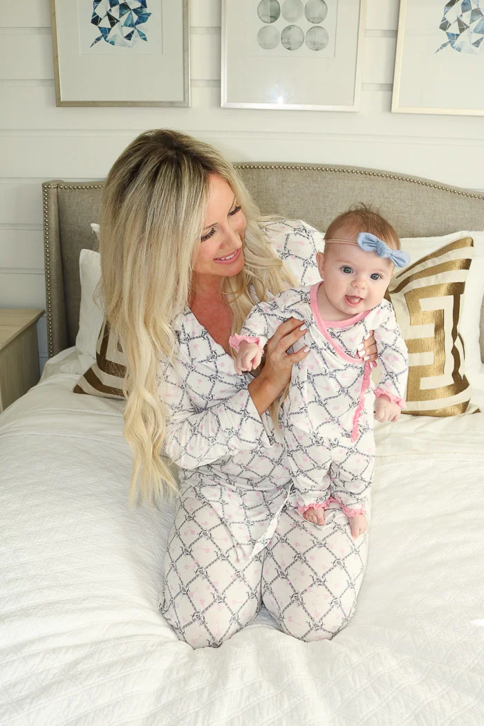 Matching Mommy and Baby Pajamas with Everly Grey and Baby Grey PJs