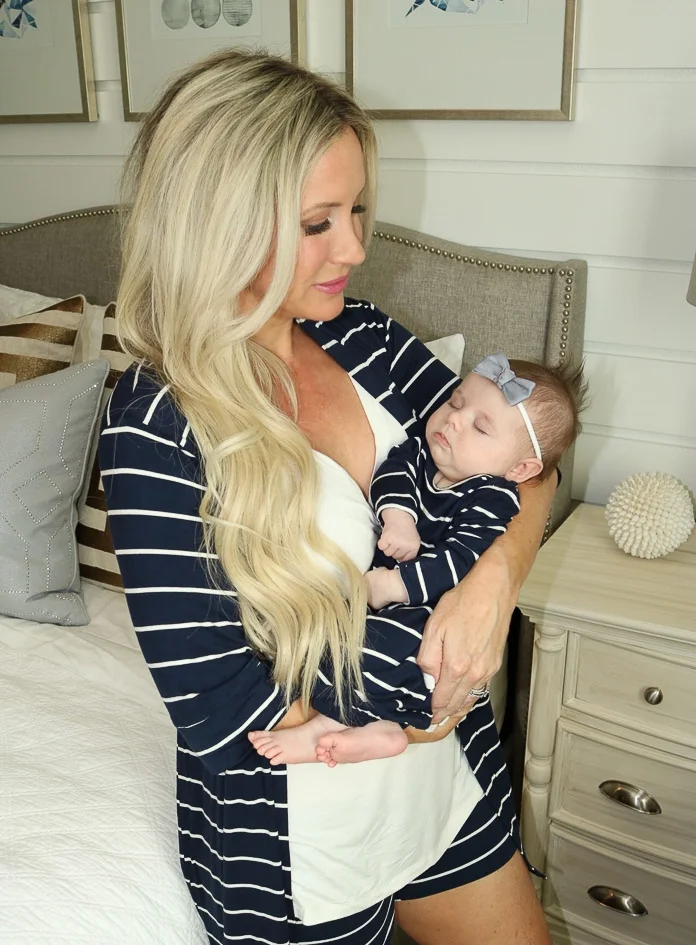 Live Love Blank Matching Mommy and Baby Pajamas with Everly Grey and Baby Grey Pjs Best jammies, twinning mommy and me matching momma and daughter baby girl clothes the best stripe and floral jammies everlygrey.com blanket head cap hat