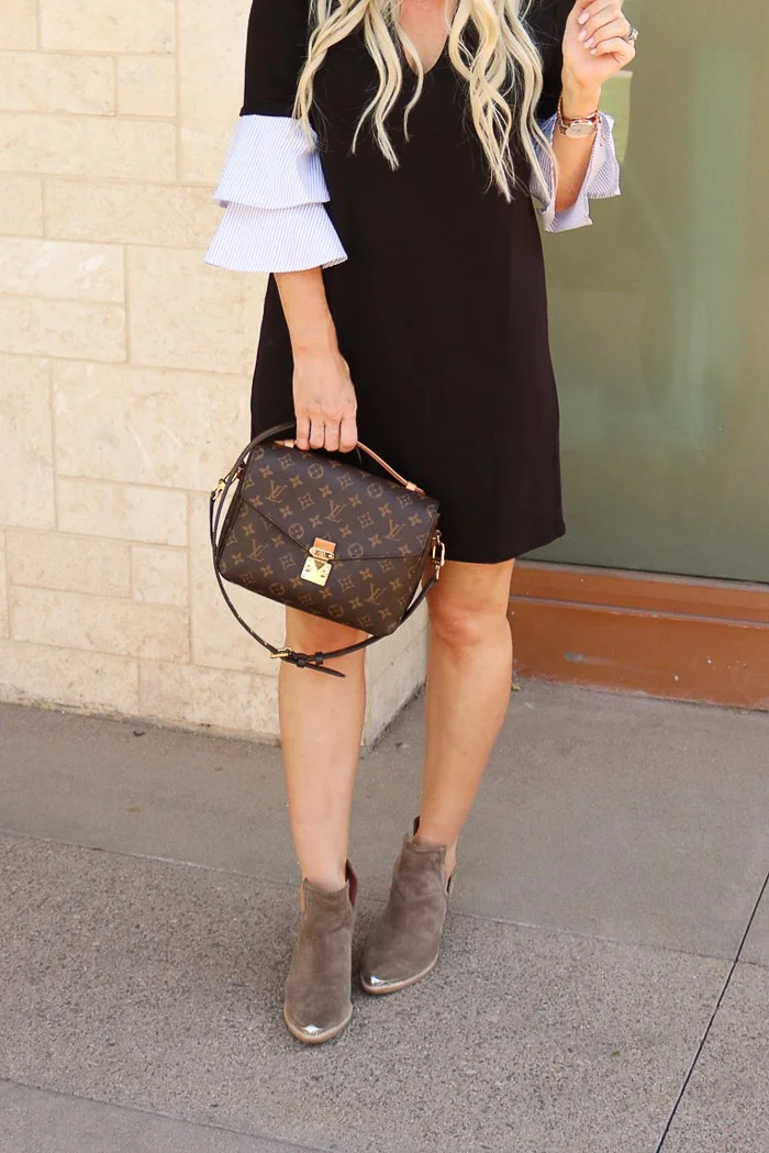 Live Love Blank The Perfect Everyday Dress with Striped Poplin Ruffled Sleeves For Under $50