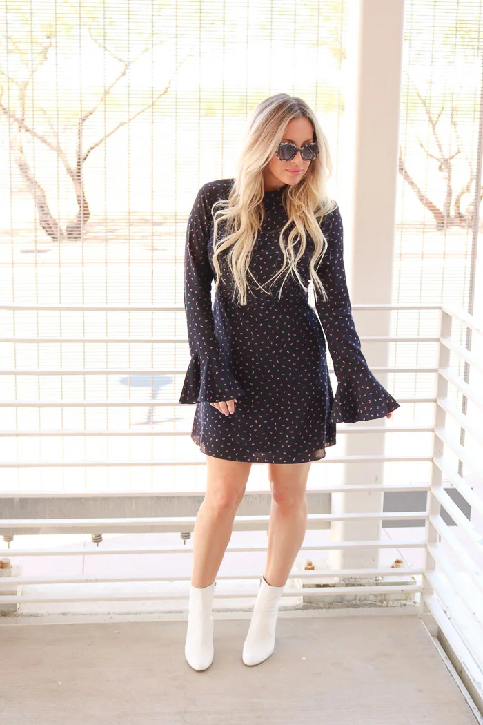 Live Love Blank White Boot Trend with a Flattering Navy Mini