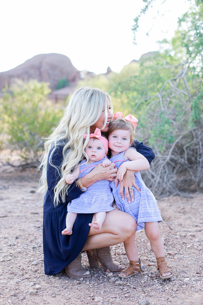 Live Love Blank Mother and Two Daughters Photos Matching Janie and Jack dresses