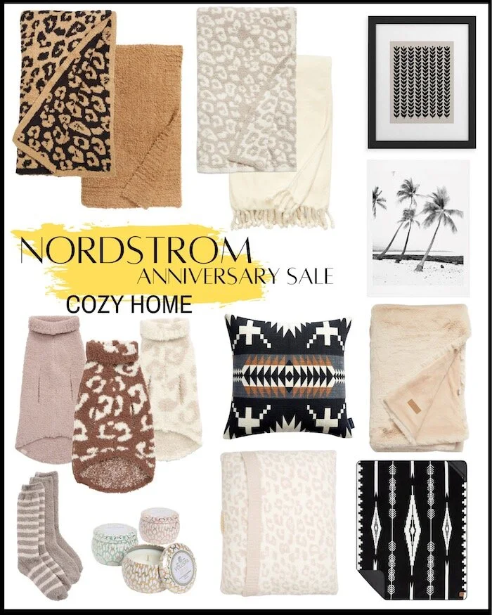 2021 Nordstrom Anniversary Sale Picks cozy at home, barefoot dreams blanket, candles artwork