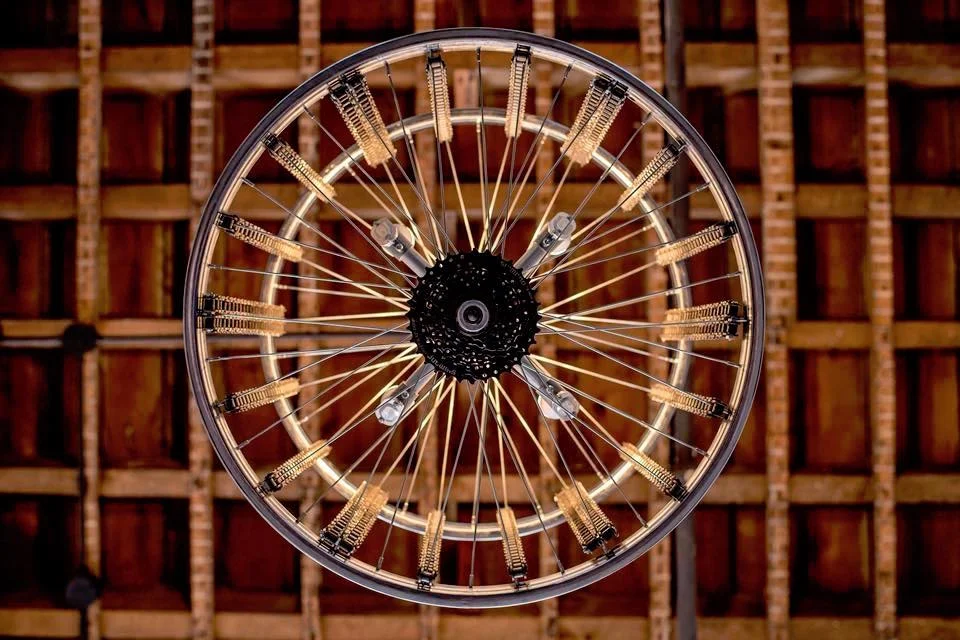Bicycle Rim Chandelier