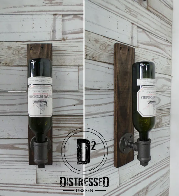 Iron Pipe Wine Holder