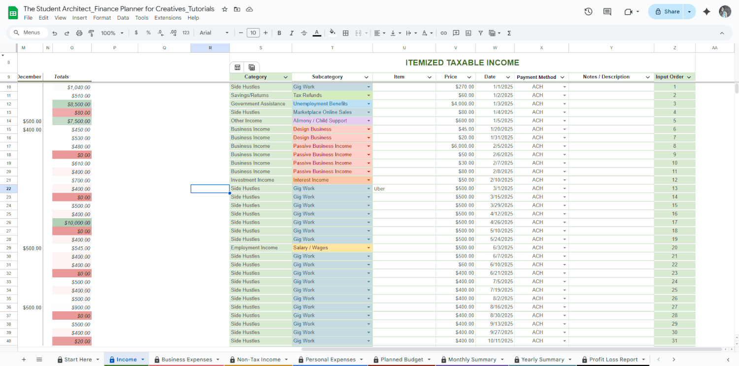 How to Show Alternating Colors on Tables in the Finance Planner for ...