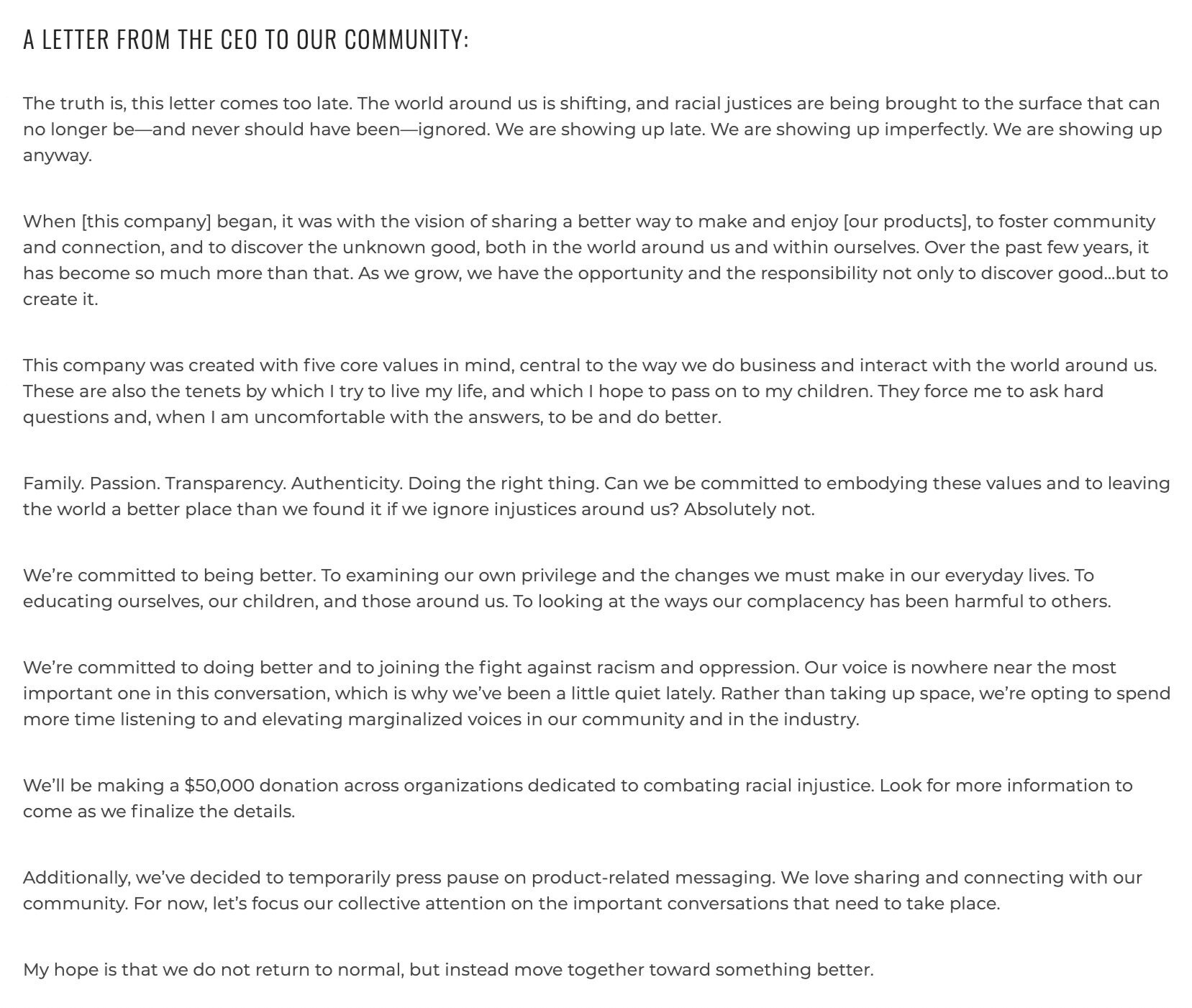 Letter from the CEO