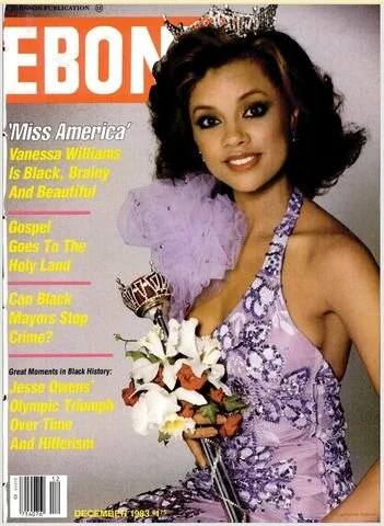 The first black Miss America, Vanessa Williams, in 1983