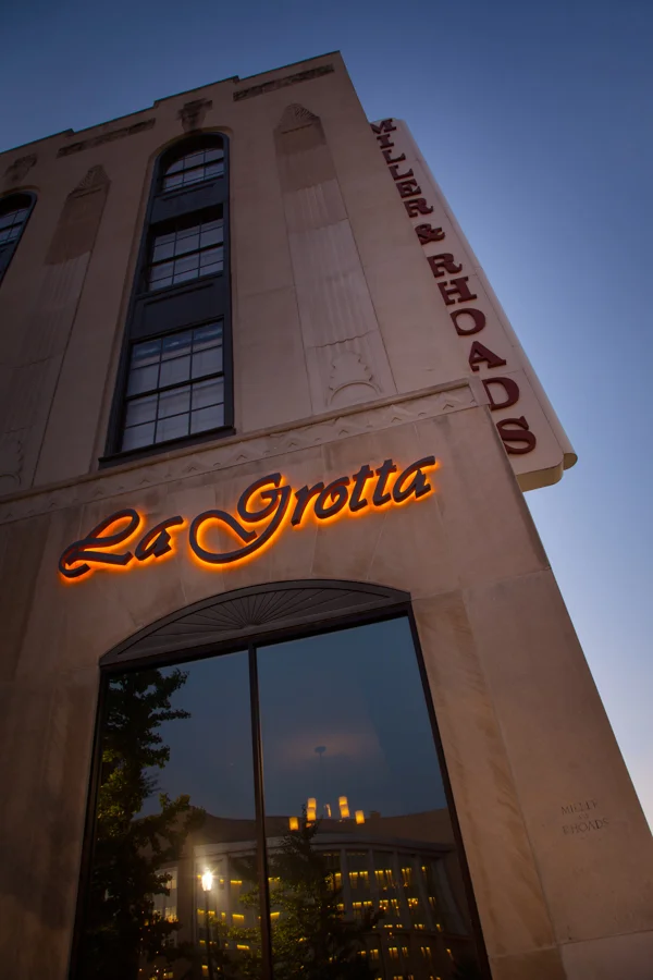 View of outdoor restaurant sign