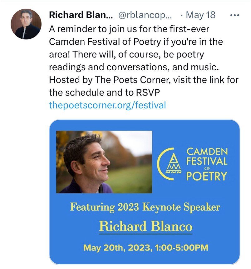Today&rsquo;s the day! After 6 months of fastidious planning, the Camden Festival of Poetry takes place today! I&rsquo;ve had the privilege and the pleasure to be a part of the festival organizing committee, and I&rsquo;m super-excited to be sharing 