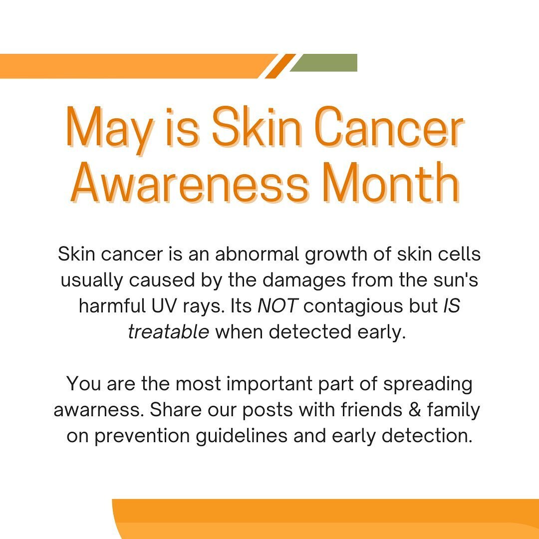 May is skin cancer awareness month and we will be discussing how to prevent and lower your risk, how to do self examinations, different types of skin cancers and possible treatments. Share your story in the comments to spread awareness. Be sure to sh