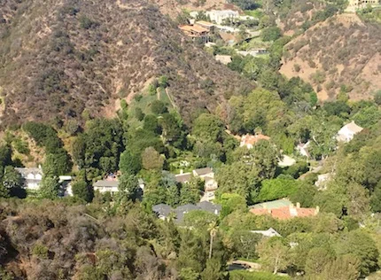 vista panoramica serale di Bel Air Los Angeles