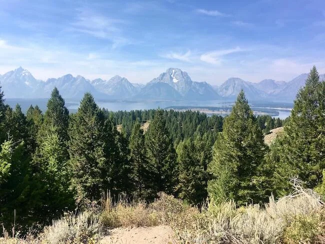 Vista panoramica della catena montuosa Grand Teton in Stati Uniti