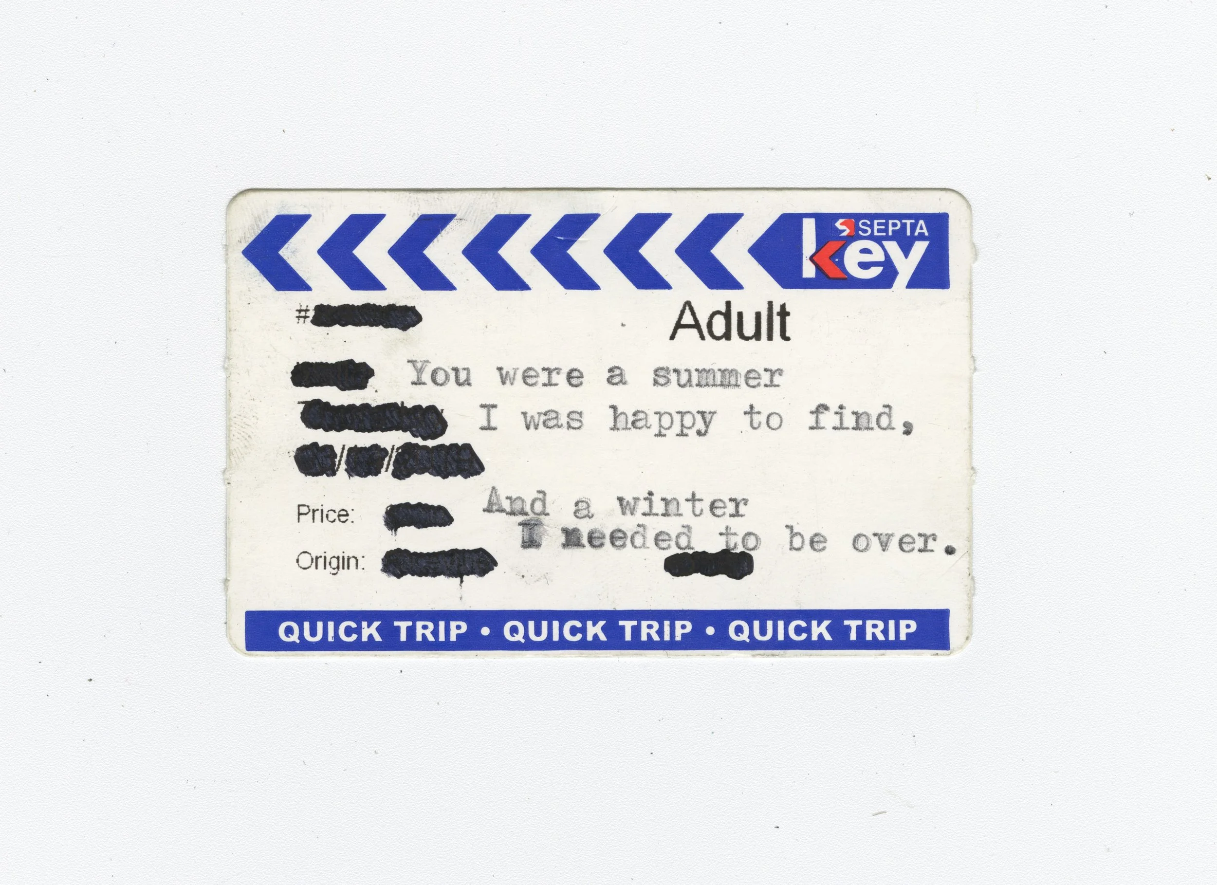 "You were a summer..."