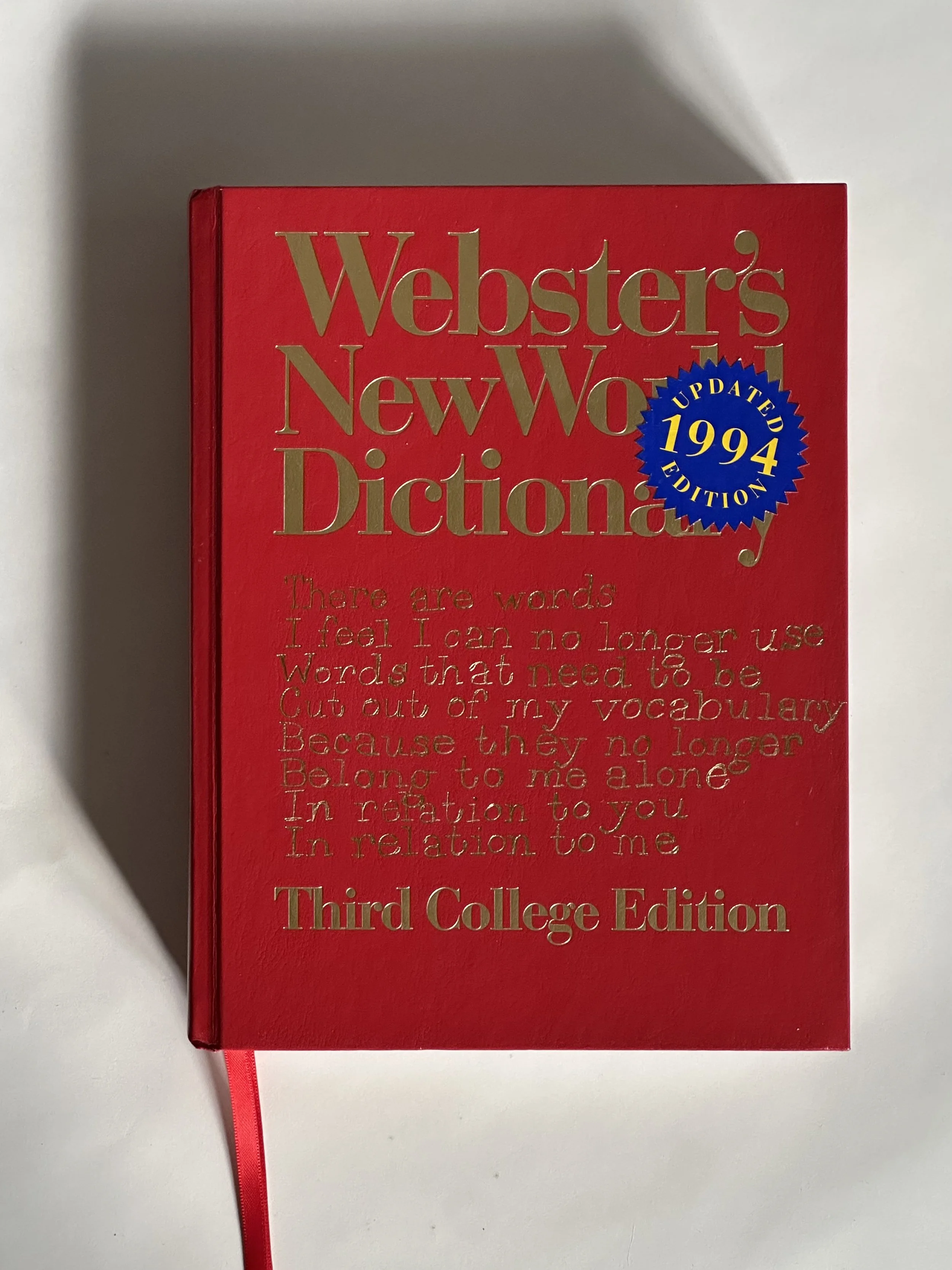 My Dictionary (in relation to you in relation to me)
