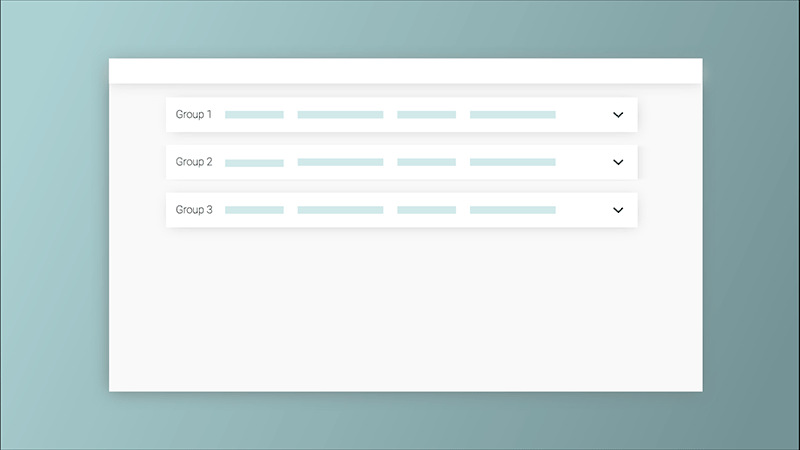 Expanding Sections Accordion containers that expand and collapse allow the user to focus on relevant content.