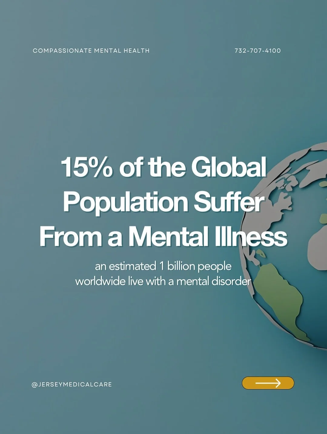 15% which means 1 in 7 people around the world suffer from a mental illness. đŸ˜³ 
That is not a small number! So why aren’t we talking about the impact of that more? Why is there so much stigma and shame surrounding this fact? 
If you feel lik