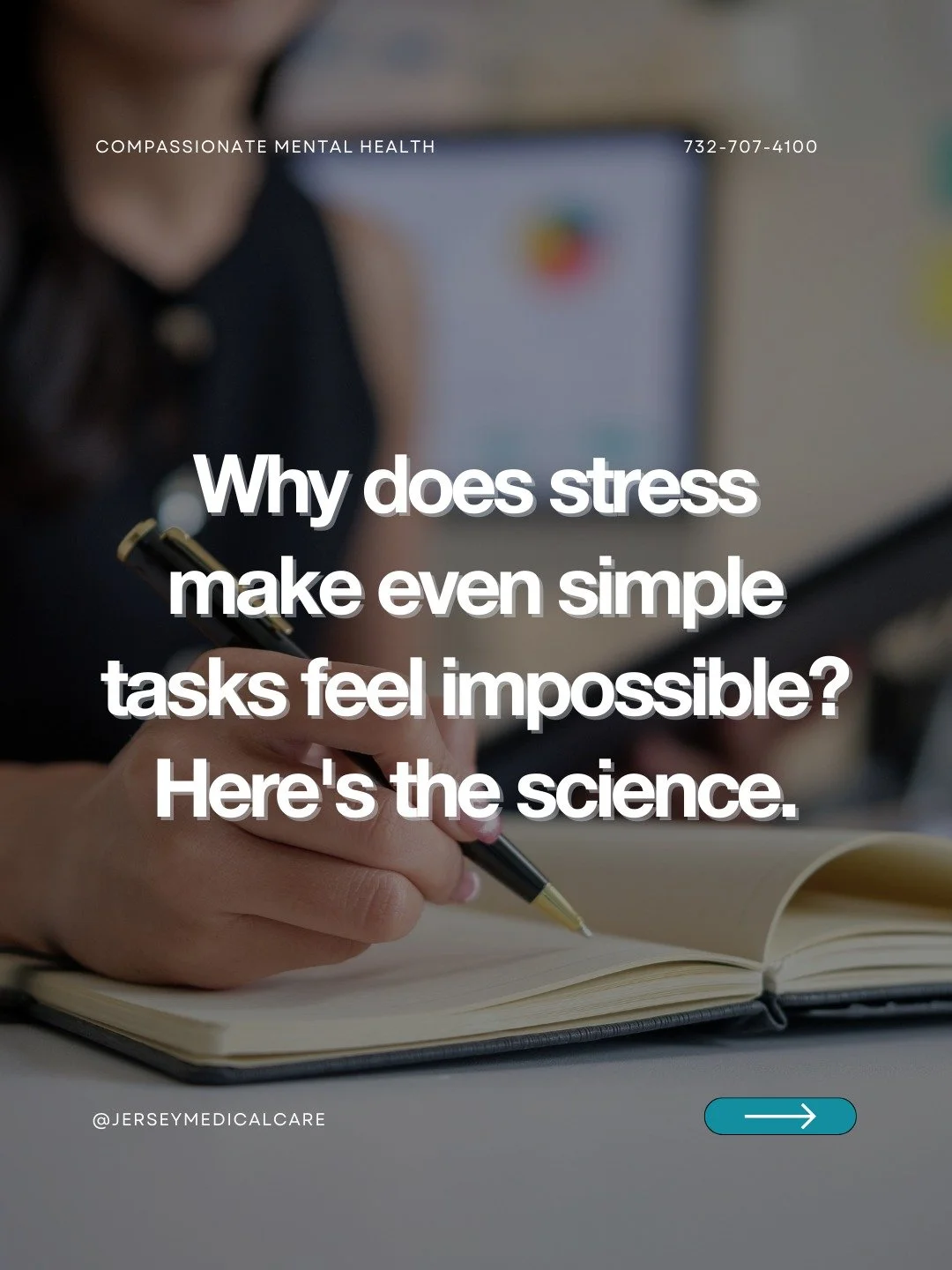 Understanding why stress makes everything feel impossible doesn't make it go away. But it does validate what you're experiencing and point toward what actually helps.👇

When you're under chronic stress, your brain literally functions differently. Yo