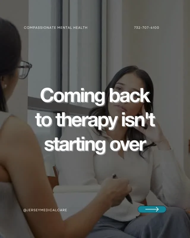 Coming back to therapy isn't starting over. It's continuing your journey with more self-awareness than before. You're not starting over, you're starting from experience.

If you stepped away from therapy and you're thinking about returning, here's wh