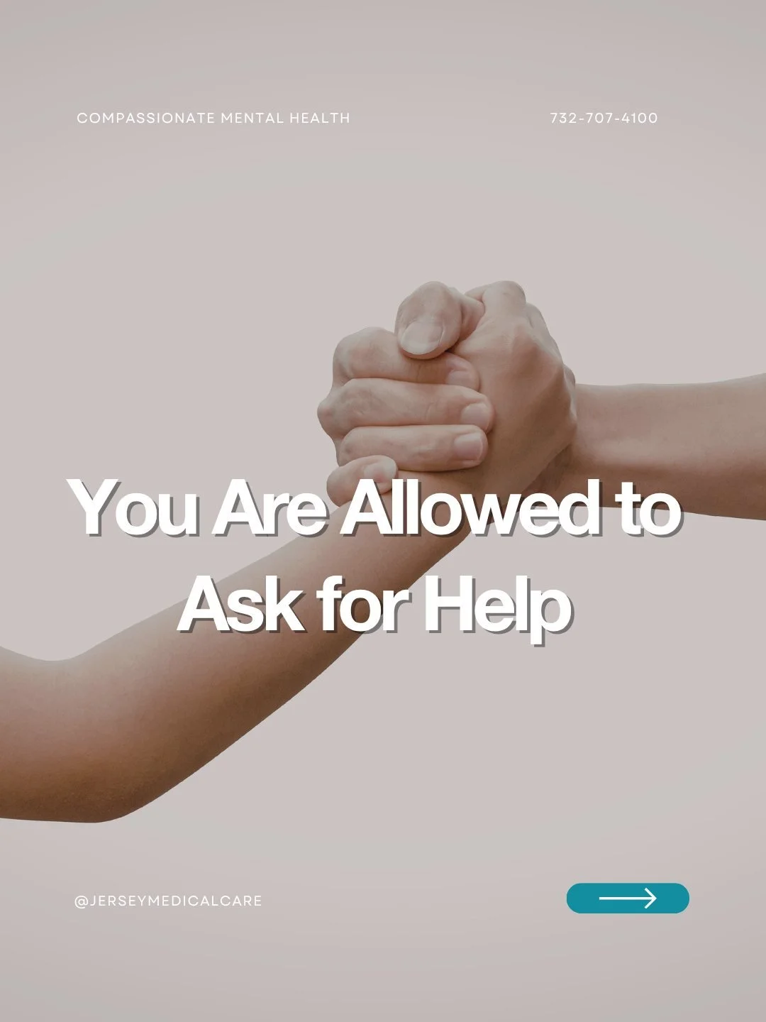 Seeking support is a responsible and proactive choice.  You are allowed to ask for help. DM or comment 'support' to connect with our clinicians. #jerseymedicalcare