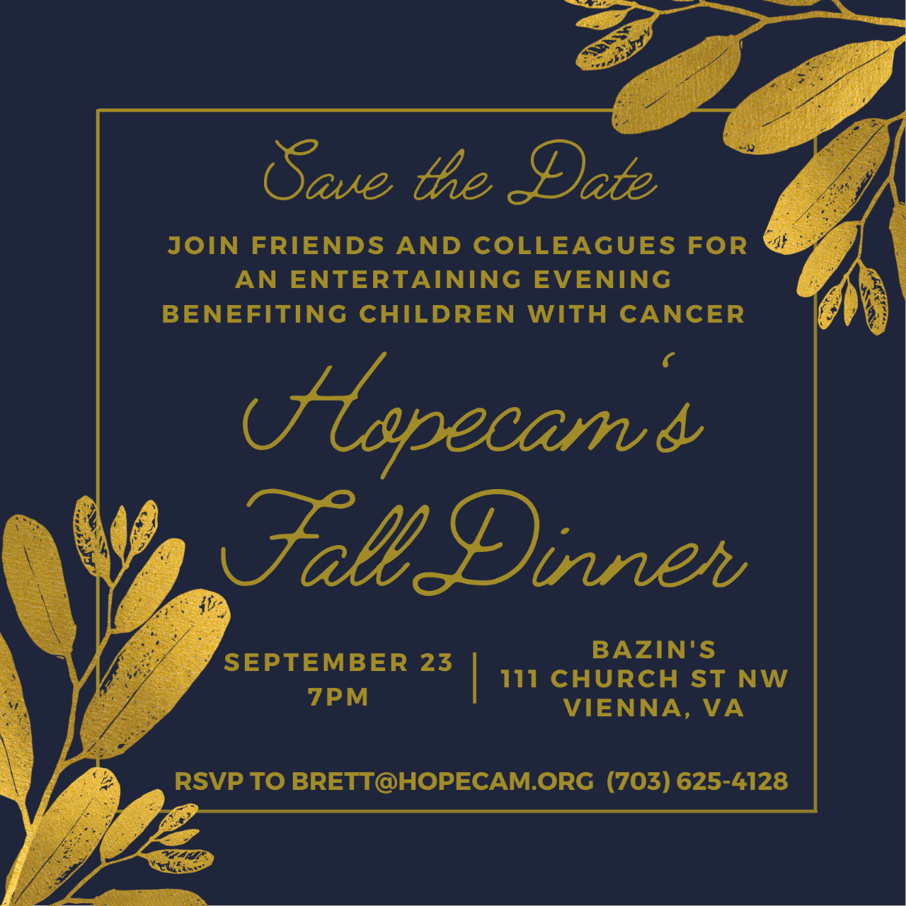 Hopecam's Fall Dinner - POSTPONED