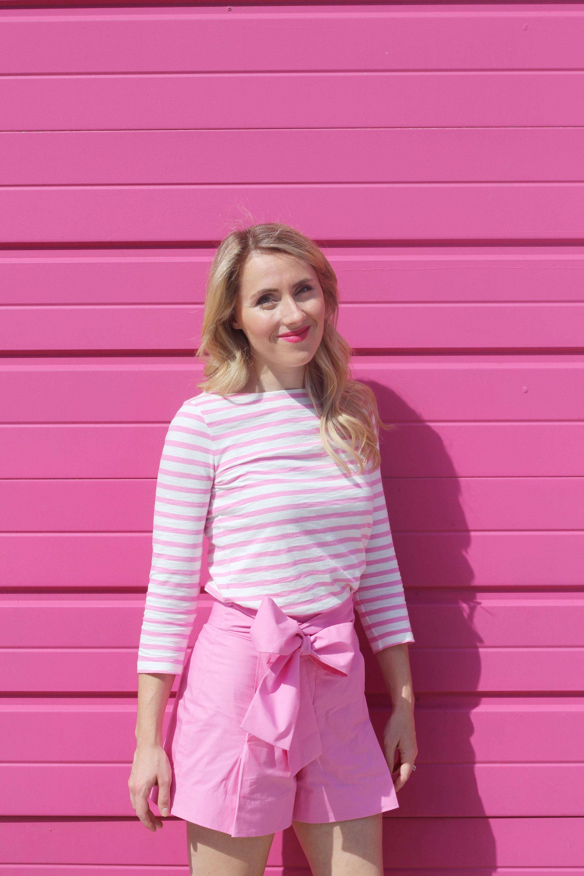 Pink Outift, J.Crew Stripes and Bow