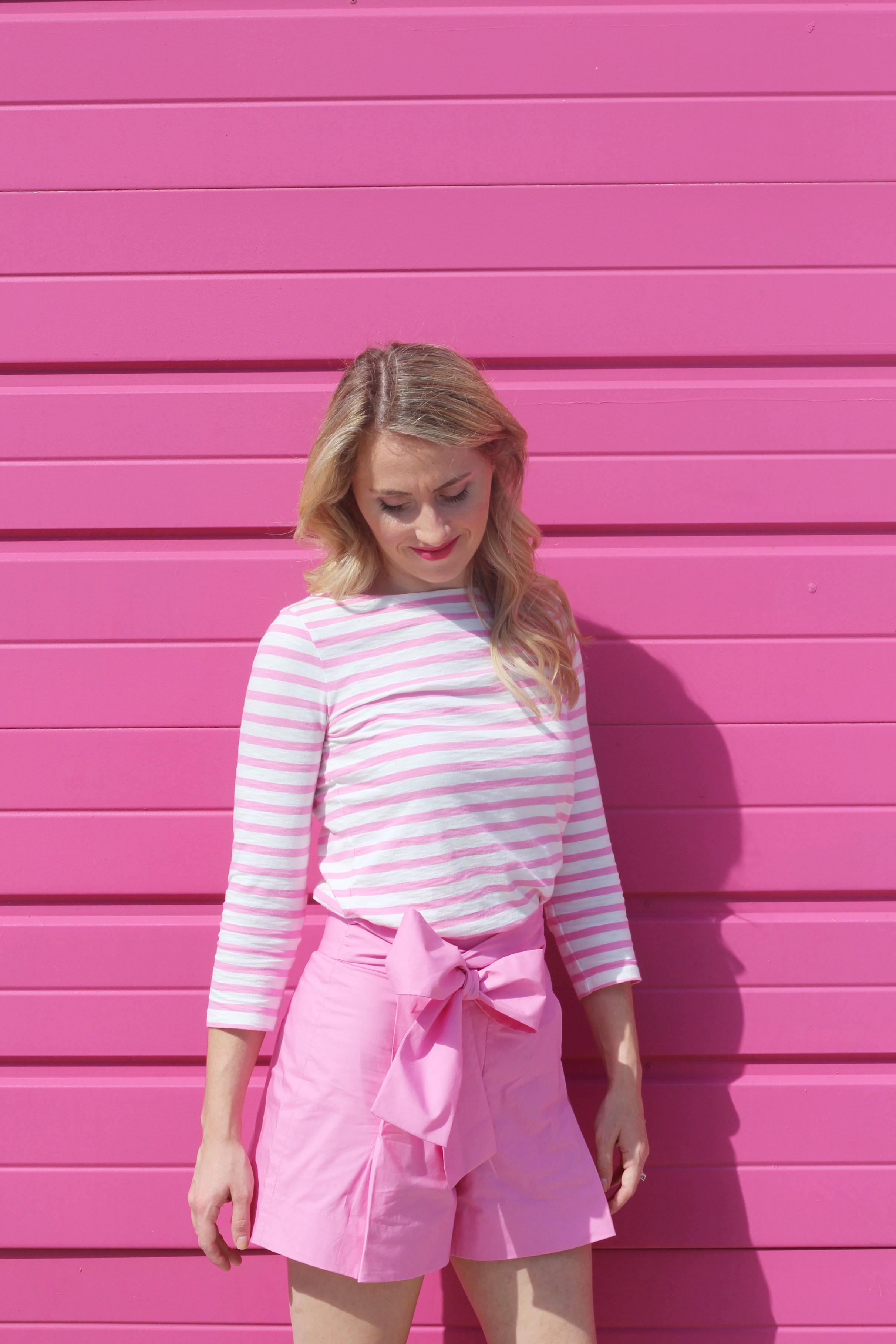 Pink Stripes and Pink Bow Shorts