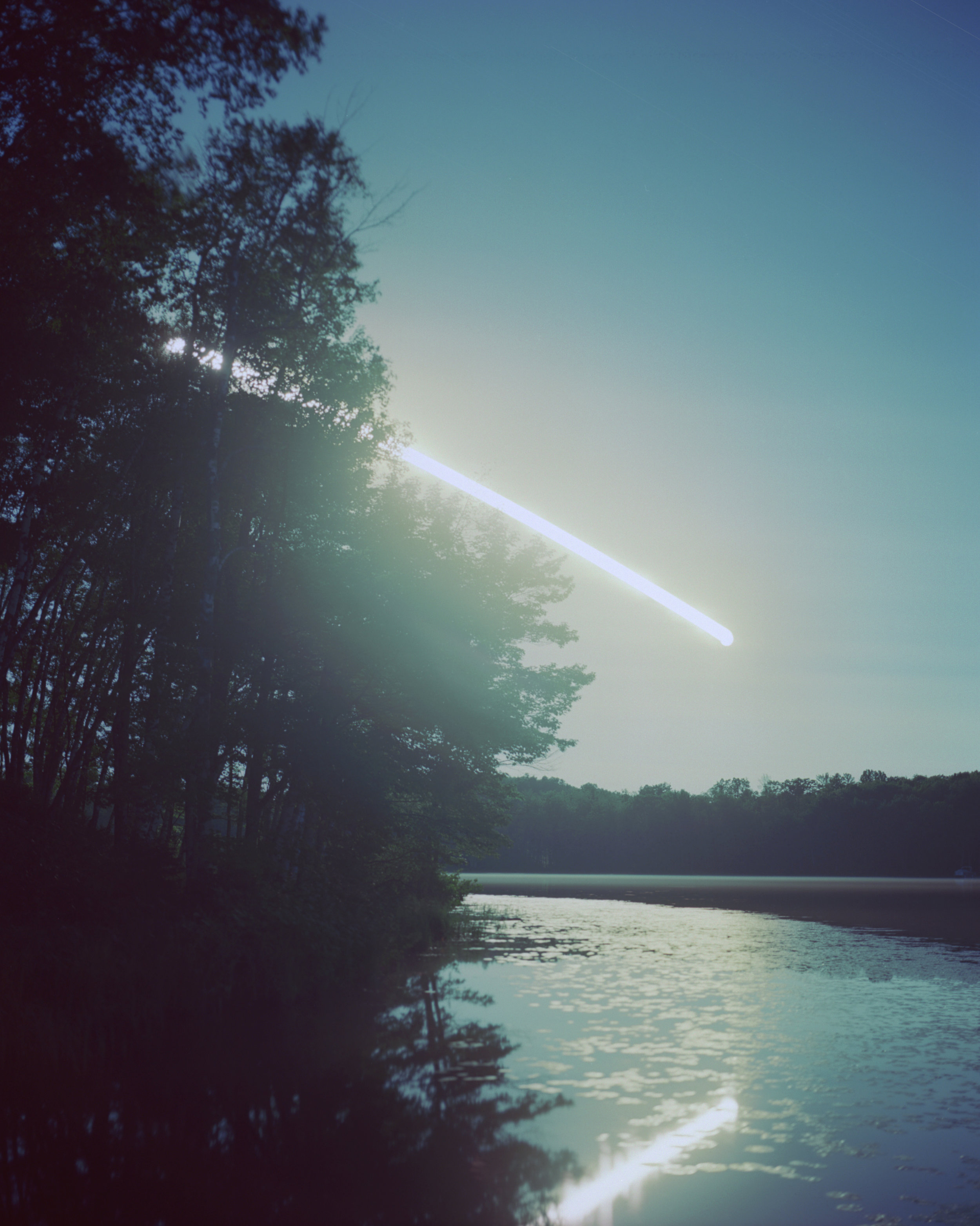 2 hour exposure of the moon over Kern Lake