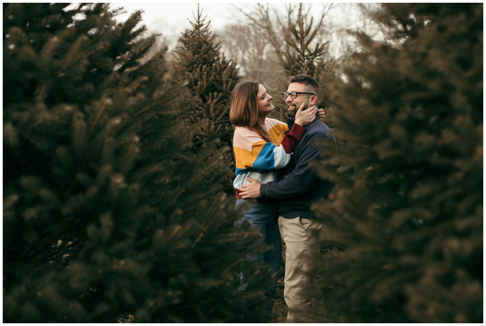 Tree farm couples session