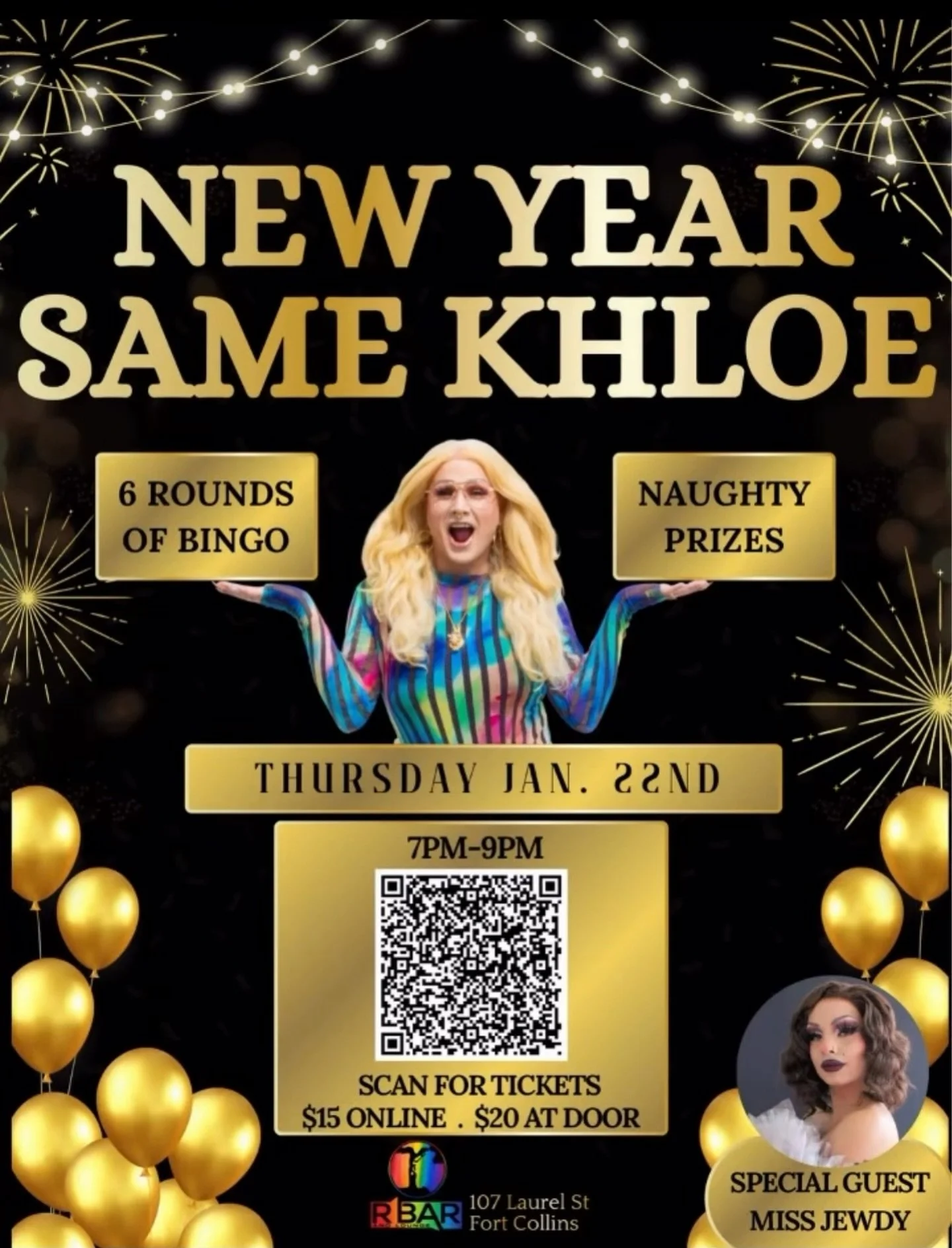 NEW YEAR, SAME KHLOE 🎉✨
6 rounds of bingo. Naughty prizes. Zero resolutions.
Tonight, 7&ndash;9PM at R Bar 💋🍾
