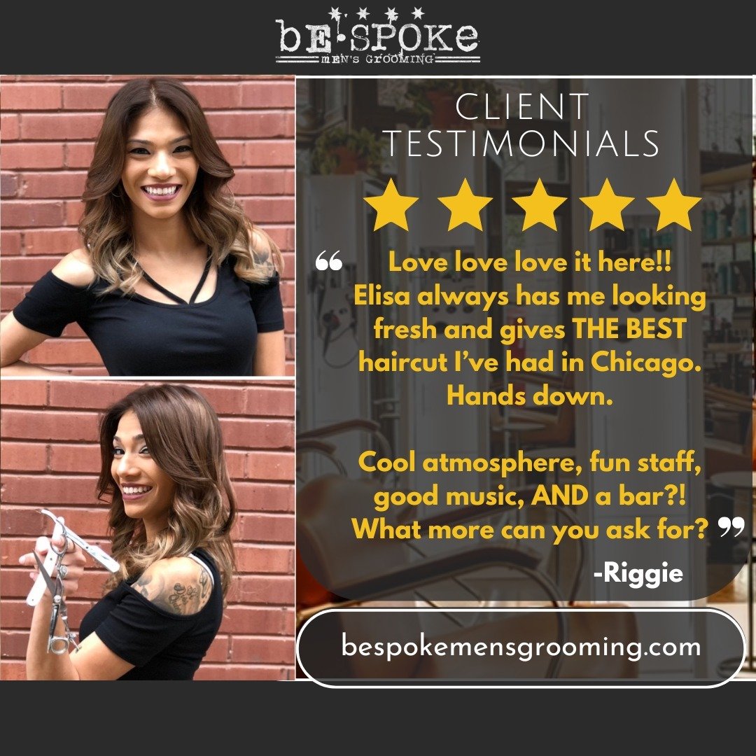 Reviews like this make our day!! If you want to be as happy as Riggie, click the link in our bio and book with Elisa or any of our other amazing stylists - Click the link in our bio!
.
.
.
#chicagobarberstylist #menssalon #stmntgrooming #moroccanoil 