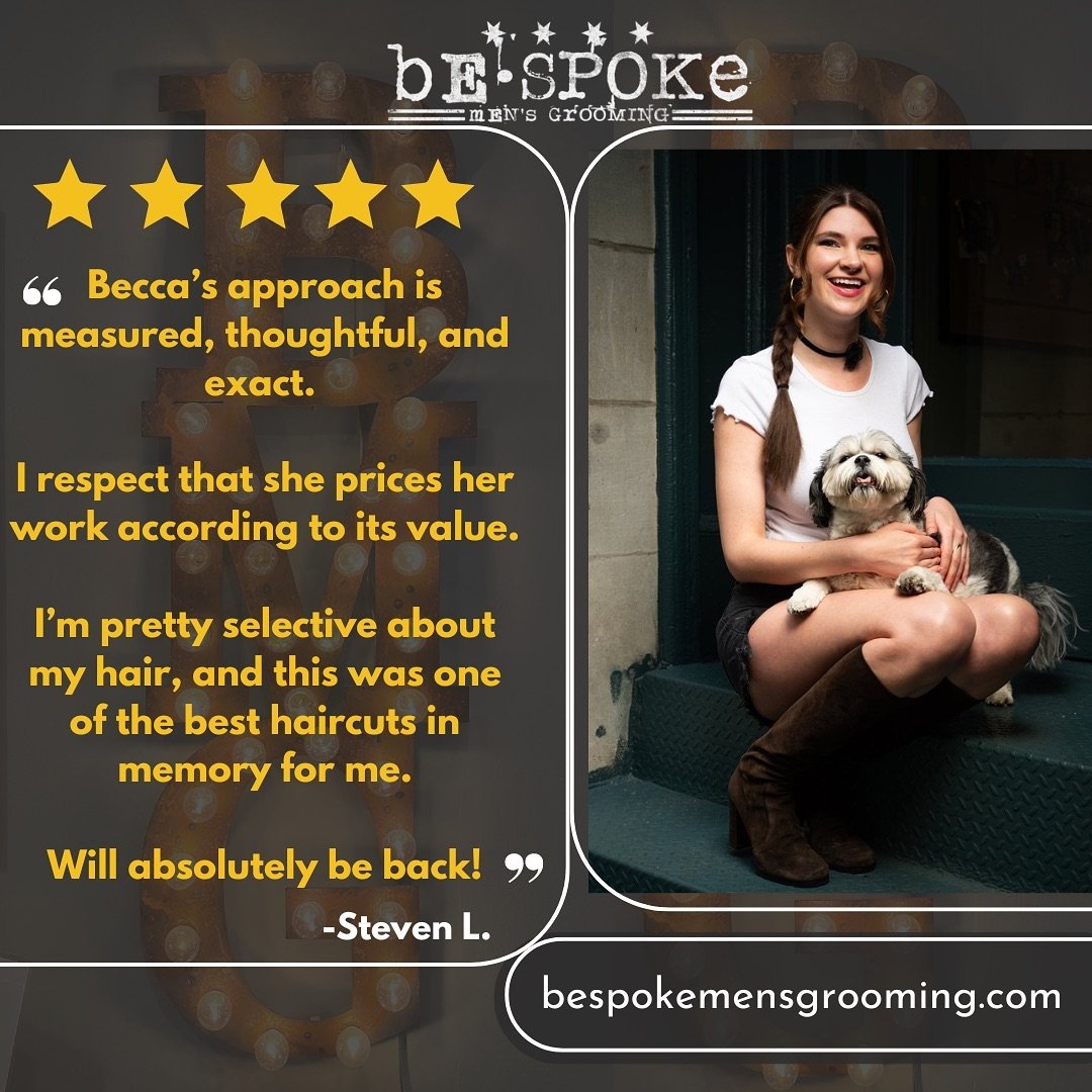 Sky loves when her mom gets awesome reviews like this! But she likes it even more when you just come in a give her belly rubs. Keep the reviews for Becca coming and don&rsquo;t forget to give Sky some love too! 

#MensGrooming #ChicagoSalon #ChicagoS