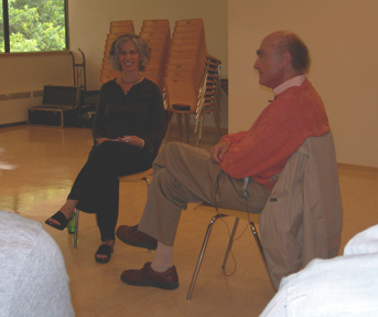 Eva interviewing Erv Polster at the AAGT  International Conference, Vancouver, BC, 2006 