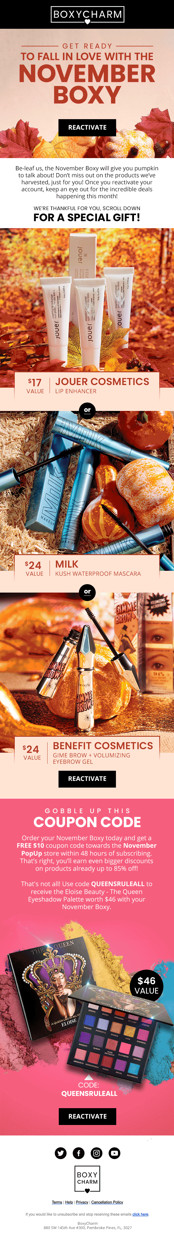 BoxyCharm – BoxyCharm Fall Email Marketing