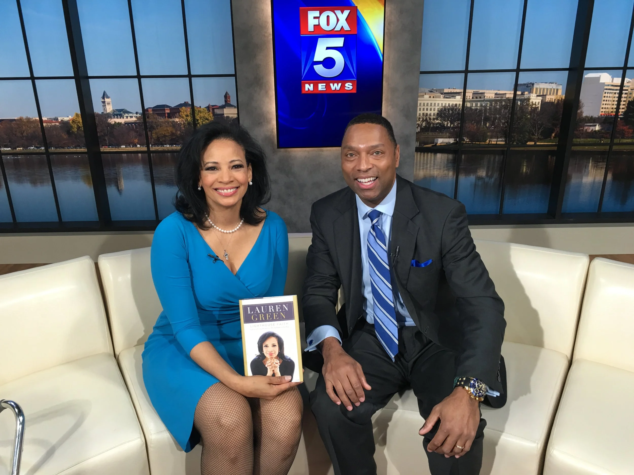 Me and WTTG Fox in Washington D.C. with anchor Wisdom Martin