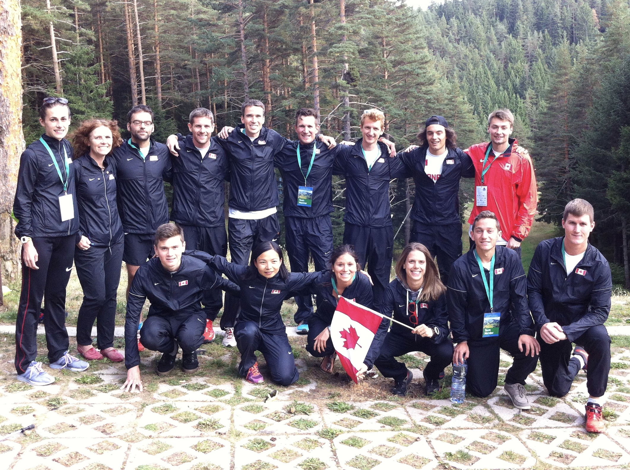 Canadian Mountain Running Team 2016 (Back Row L to R: Adele Blaise, Sue Lambert (Team Manager), Benoit Gignac, Mike McMillan, Kris Swanson, Mark Vollmer, Shaun Stephens-Whale, Emmanuel Mercier, Greg Hetterley. Front Row L to R: Aidan Doherty, Mirabelle Tinio, Marianne Hogan, Ashley Ramsay, Mitchell Cauchi, Matt Setlack) 