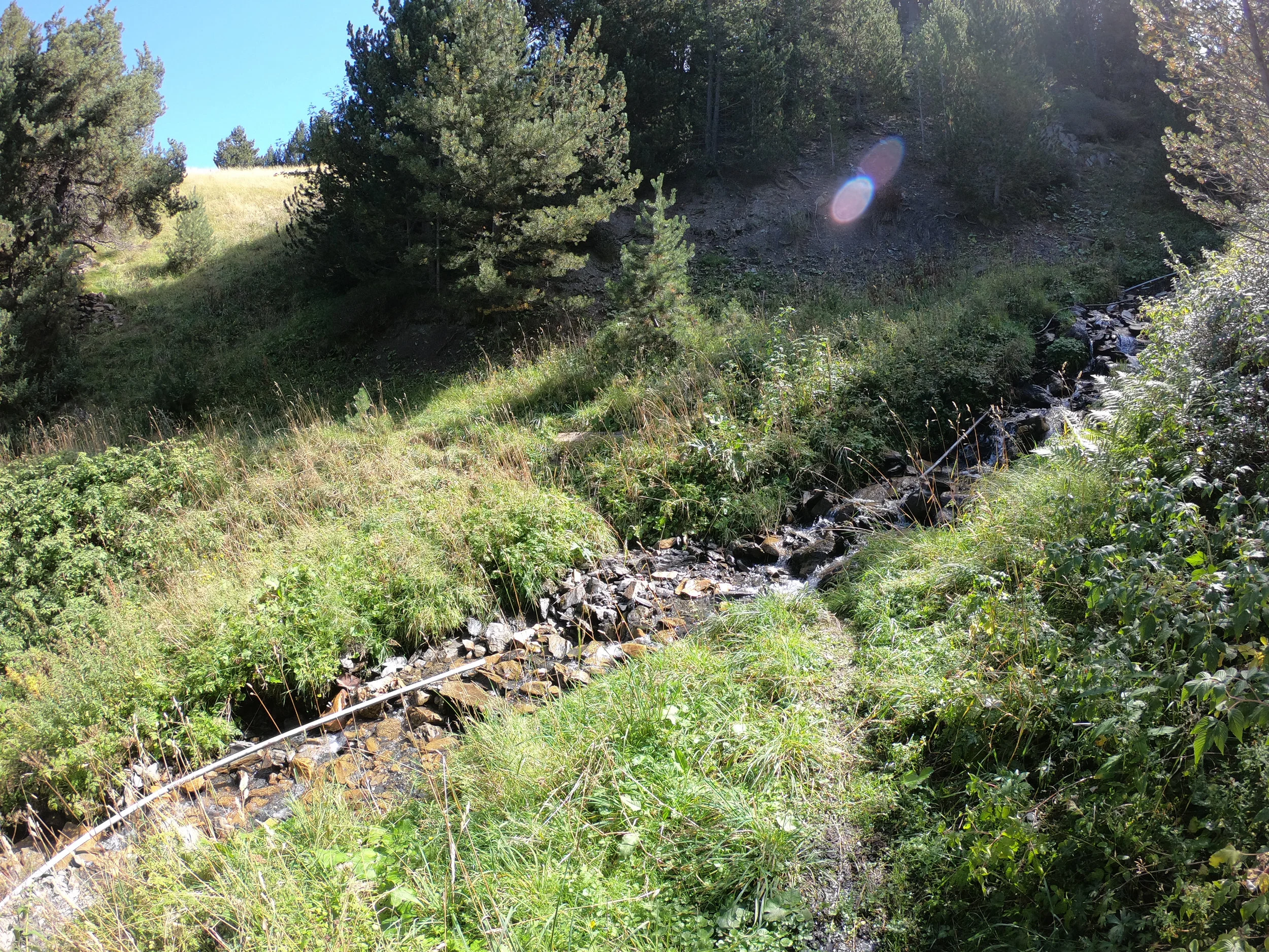 Crossing back over the stream/river for the second time.