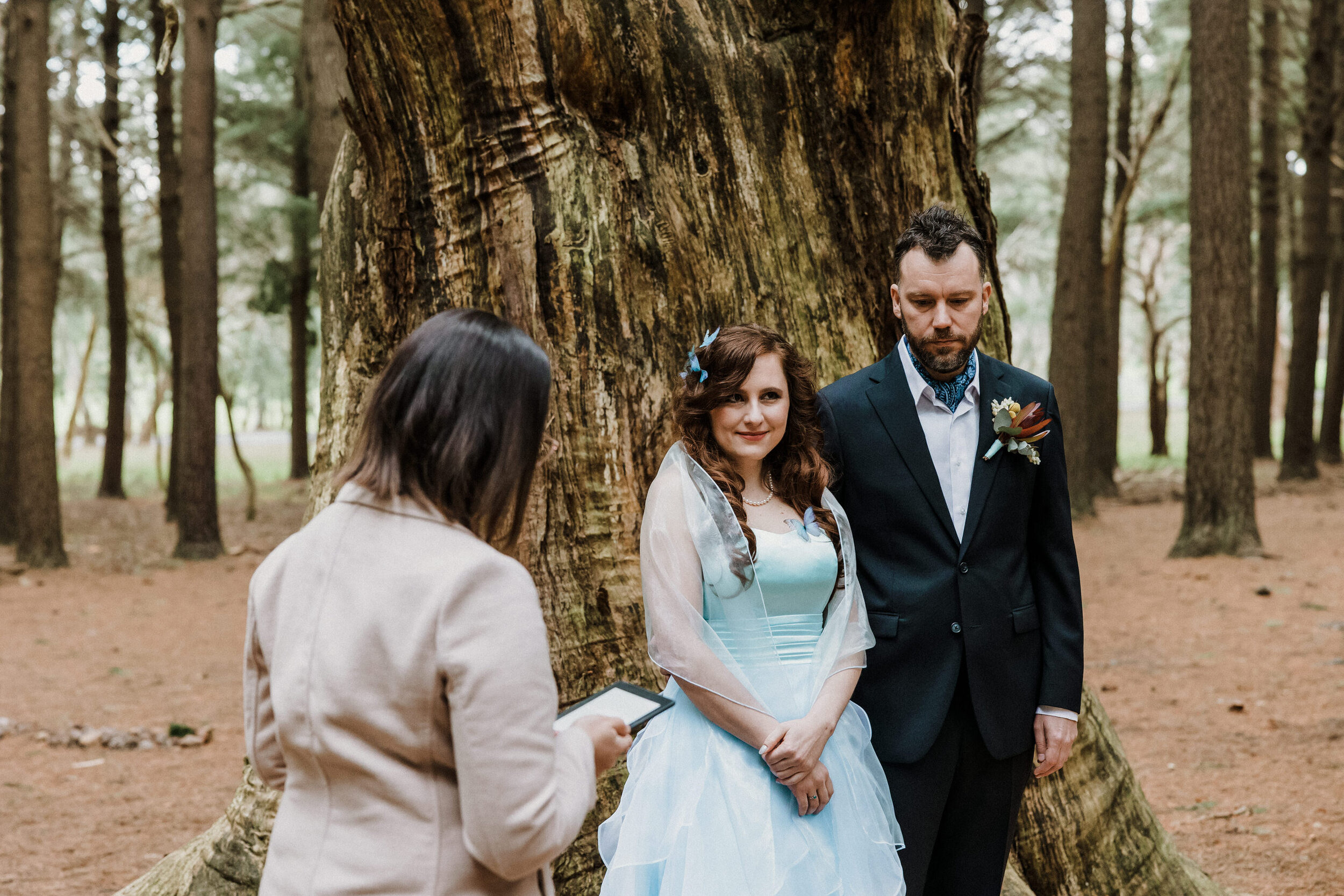 Kuitpo Forest Elopement Blue Wedding Dress 14.jpg