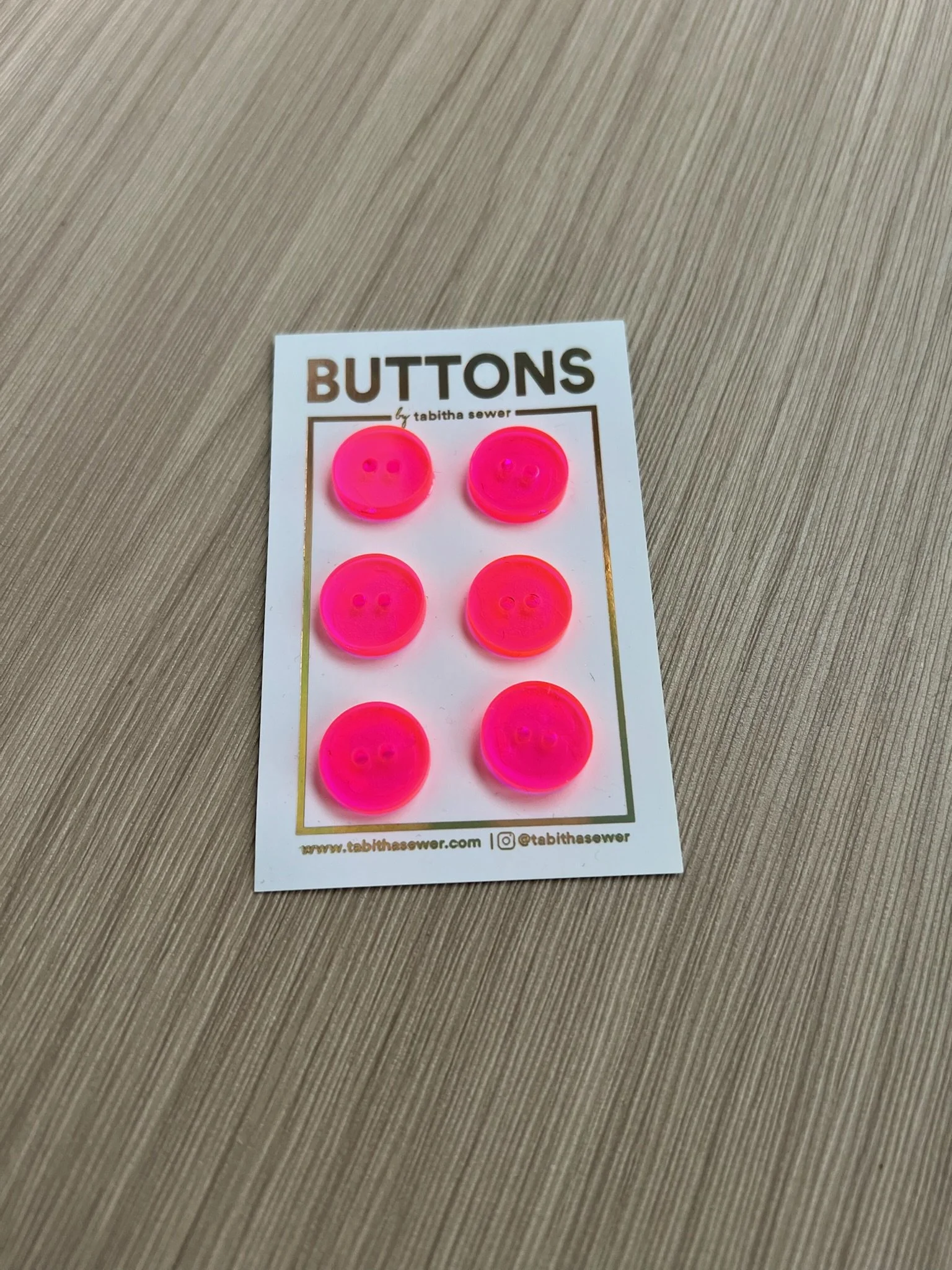 Neon Pink Circle Buttons by Tabitha Sewer