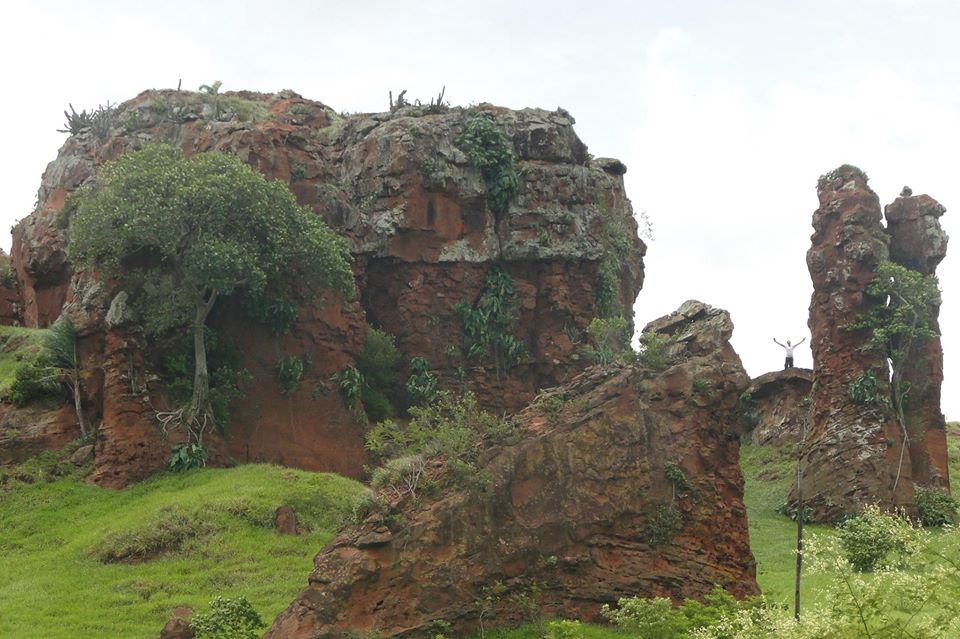 Jackson on the far right in his lost city. 