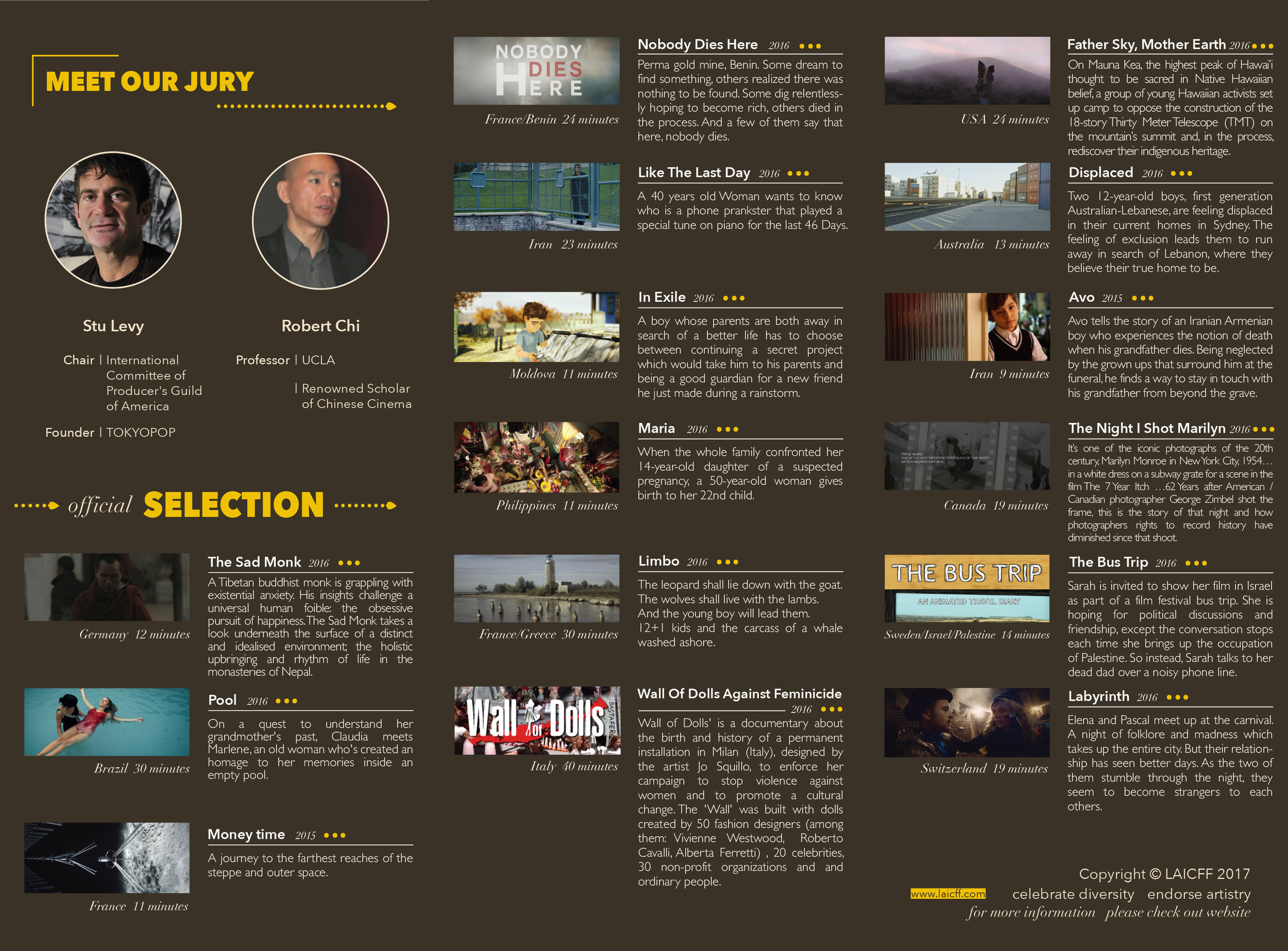 Trifold designed for LAICFF