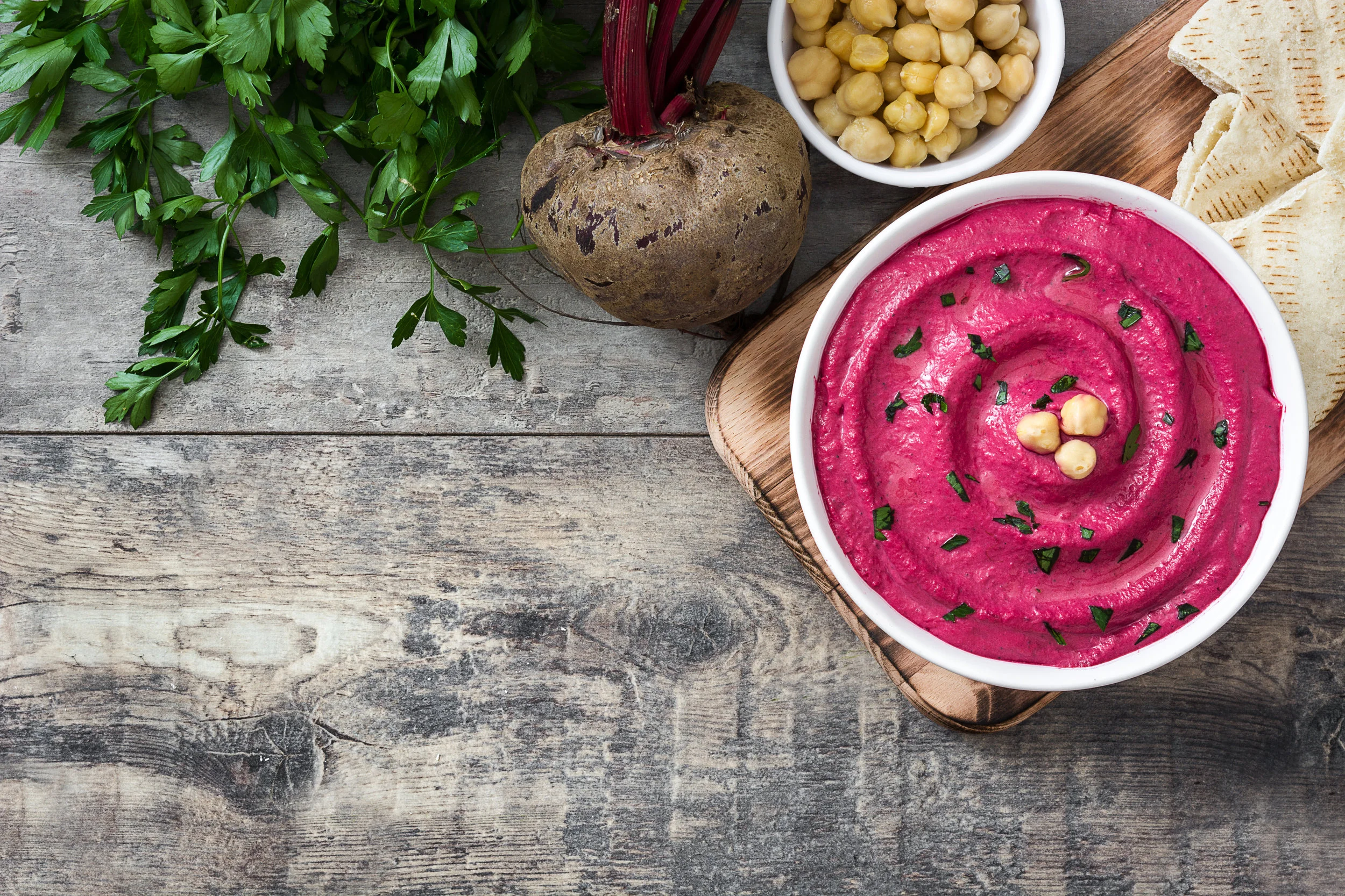 Simple and Delicious Beet Kale Hummus