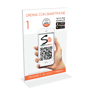 i clienti scaricano l’App e attraverso il QR Code o il tag NFC del segnatavolo si localizzano sul tavolo del tuo locale. I codici dei tavoli sono univoci, quindi non si sbaglia.